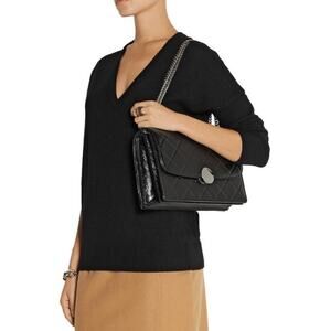 Marc Jacobs Quilted Big Trouble Black Patent Leather Bag Purse
